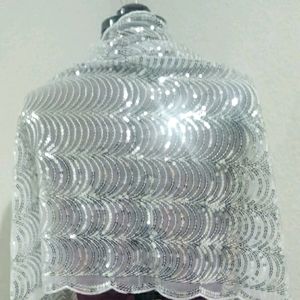 Betsy Johnson sequined scalloped shawl